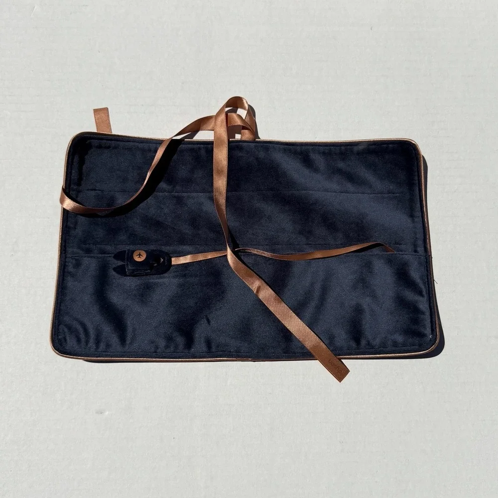 Dyson Heat Resistant Travel Wrap Holder Bag Pouch Black Copper Trim Roll Up Case
